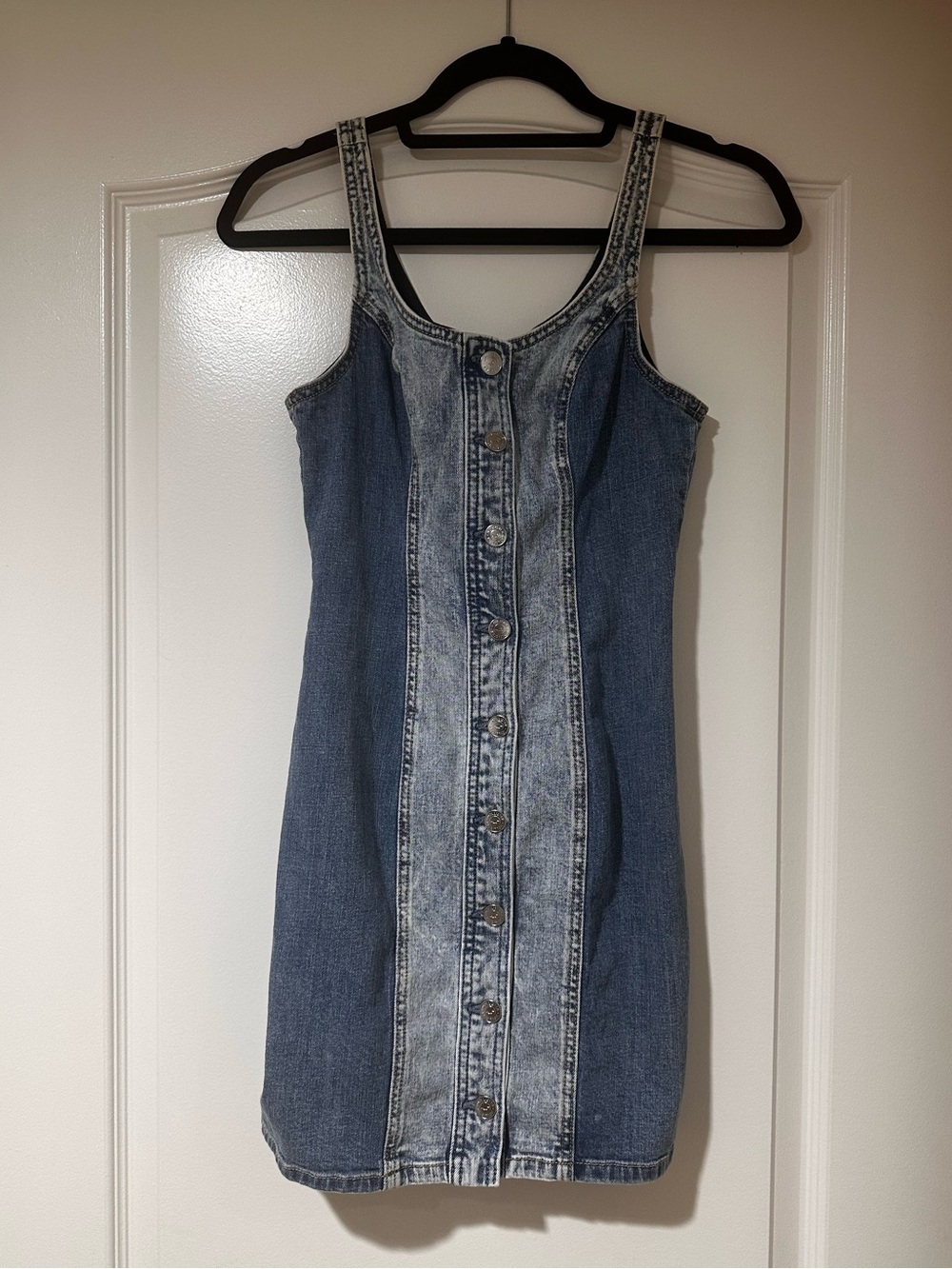 Women's Blue Denim Button Down Dress